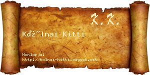 Kálnai Kitti névjegykártya