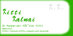 kitti kalnai business card